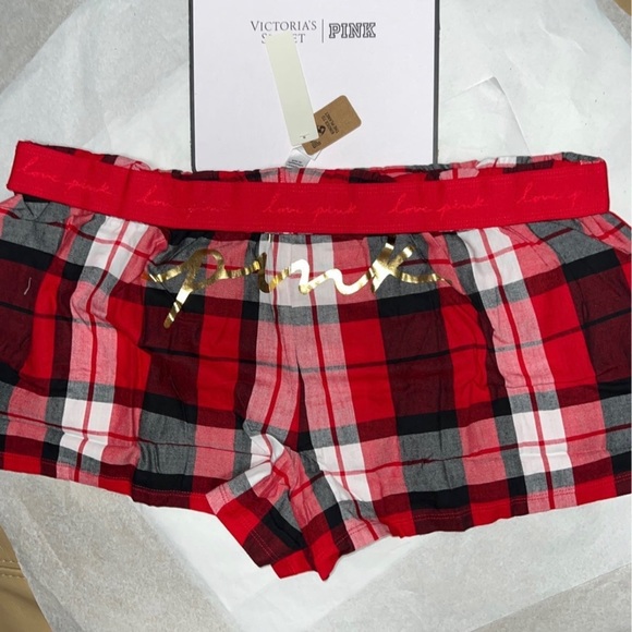 (M) Victoria’s Secret Plaid Flannel Sleep Boxer Pajama Shorts - Picture 4 of 5